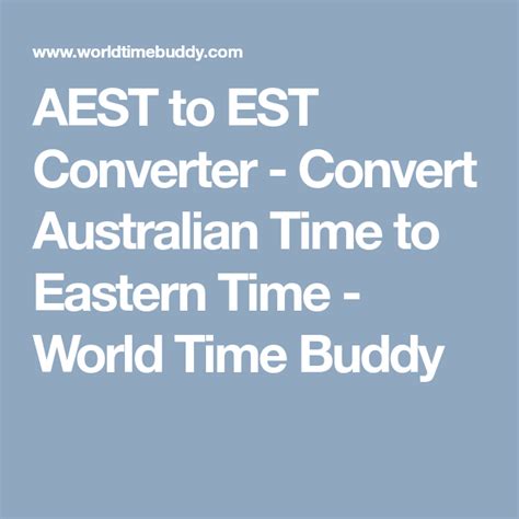 AEST to EST Conversion .